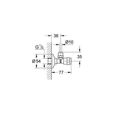 GROHE Egaplus angle valve 1/2″ #41263000 - chrome resmi