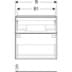 Bild von GEBERIT iCon Unterschrank für Waschtisch, mit zwei Schubladen, verkürzte Ausladung #502.307.01.3 - Korpus und Front: weiß / lackiert matt Griff: weiß / pulverbeschichtet matt