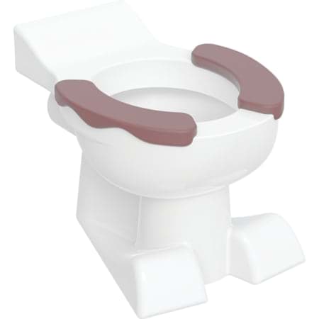 Picture of GEBERIT Bambini floor-standing WC for children, washdown, lion paw design, with seat pads Ceramic body: white Seat pad: agate grey #212015000
