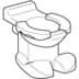 Bild von GEBERIT Bambini Stand-WC für Kinder, Tiefspüler, Löwentatzendesign, mit Sitzauflagen #Y212010000 - WC-Keramik: weiß Sitzauflage: karminrot