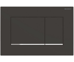 Bild von GEBERIT Sigma30 Betätigungsplatte für 2-Mengen-Spülung #115.883.14.1 - Platte und Tasten: schwarz matt lackiert, easy-to-clean-beschichtet Designstreifen: hochglanz-verchromt