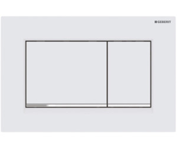 Bild von GEBERIT Sigma30 Betätigungsplatte für 2-Mengen-Spülung #115.883.JT.1 - Platte und Tasten: weiß matt lackiert, easy-to-clean-beschichtet Designstreifen: hochglanz-verchromt