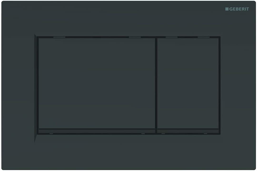 Зображення з  GEBERIT Змивна клавіша Geberit Sigma30 для подвійного змиву Панель й кнопки: чорний Декоративна смуга: чорний матовий #115.883.DW.1