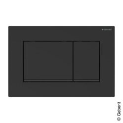 Зображення з  GEBERIT Змивна клавіша Geberit Sigma30 для подвійного змиву Панель й кнопки: чорний матовий, фарбований, легко чиститься Декоративна смуга: чорний #115.883.16.1