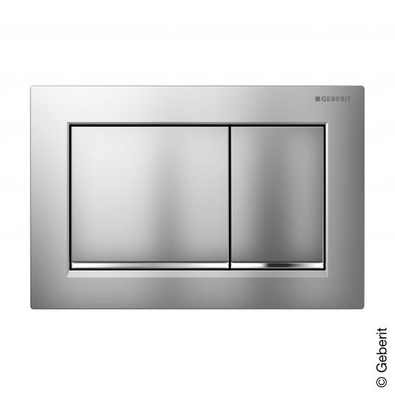 Picture of GEBERIT Omega30 flush plate for dual flush Plate and buttons: matt chrome-coated, easy-to-clean coated Design stripes: gloss chrome-plated #115.080.JQ.1