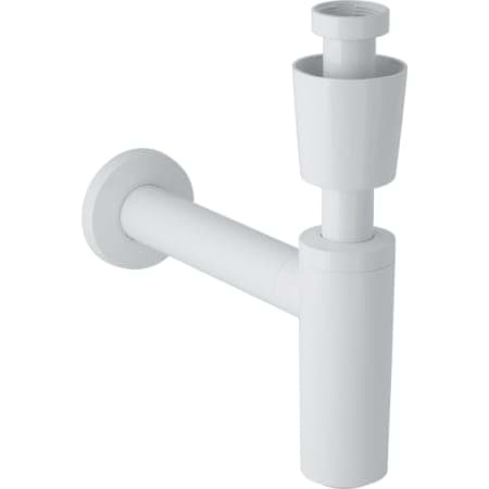 Picture of GEBERIT immersion pipe odour trap for washbasins, with valve rosette and sleeve, horizontal outlet #151.026.11.1 - white-alpine