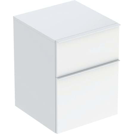 Bild von GEBERIT iCon Seitenschrank mit zwei Schubladen #502.315.01.3 - Korpus und Front: weiß / lackiert matt Griff: weiß / pulverbeschichtet matt