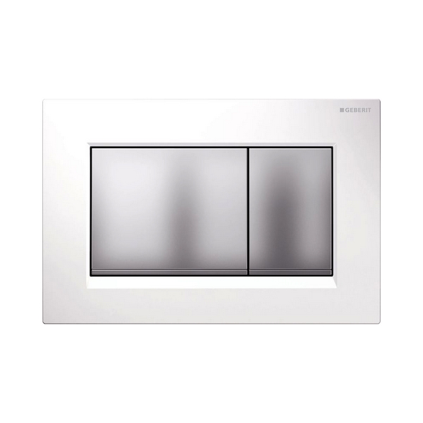 Picture of GEBERIT Sigma30 flush plate for dual flush 115.883.KL.1 white mat / chrome mat / chrome mat