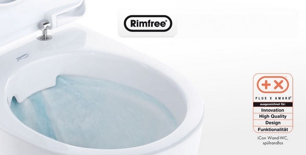 KERAMAG iCon wall-mounted toilet, washdown, closed form, rimfree, 204060000 white resmi
