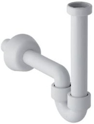 Bild von GEBERIT Rohrbogengeruchsverschluss für Waschbecken und Bidet, Abgang horizontal weiß-alpin 151.113.11.1