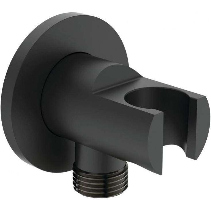 IDEAL STANDARD Idealrain round shower handset elbow bracket, silk black #BC807XG - Silk Black resmi