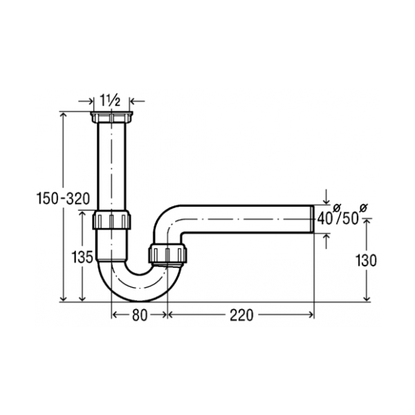 Зображення з  VIEGA pipe odor trap with horizontal outlet, 11 / 2x40, 105716 / 7985