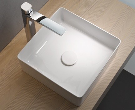 Зображення з  LAUFEN LIVING Washbasin bowl, square 360 x 360 x 130 mm _ 400 - White LCC (LAUFEN Clean Coat) #H8114334001121 - 400 - White LCC (LAUFEN Clean Coat)