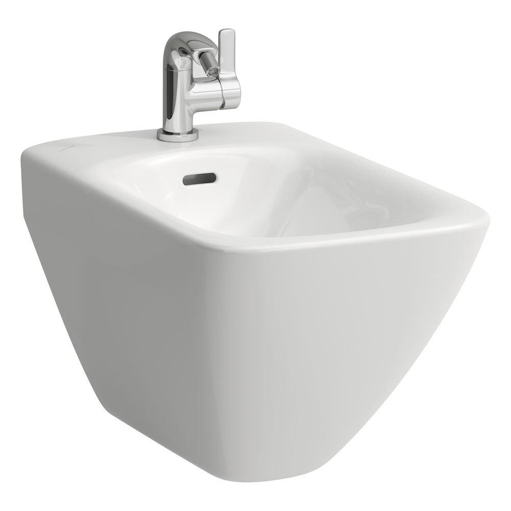 Picture of LAUFEN Palace wall-mounted bidet with tap hole and 2 holes for water connection on the side H8307010003041 white