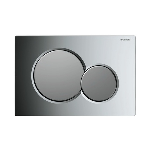 Picture of GEBERIT Sigma01 flush plate for dual flush Plate: gloss chrome-plated Buttons: matt chrome-plated #115.770.KA.5