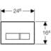 Bild von GEBERIT Sigma50 Betätigungsplatte für 2-Mengen-Spülung, Metallfarbe verchromt #115.788.11.2 - Grundplatte und Tasten: verchromt Deckplatte: weiß