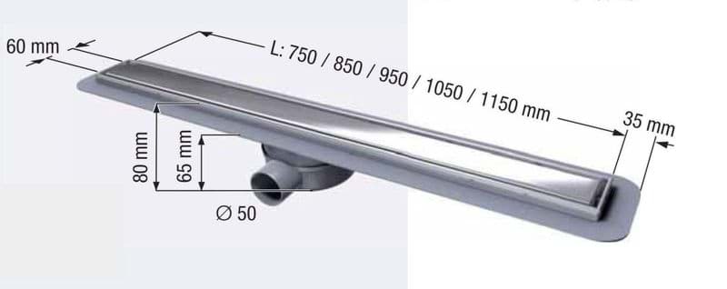 KESSEL-Shower channel Linearis Compact, O 50 lateral, L=950, 45600.65 resmi