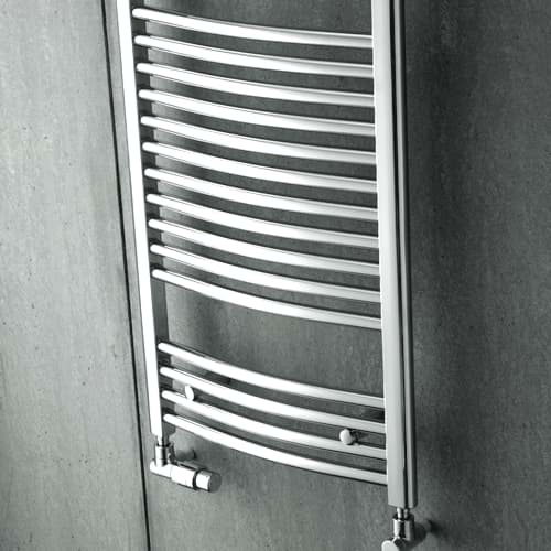 Picture of ZEHNDER AURA bathroom radiator 775x600mm, bent, centre connection PBTZ-080-060-05 white