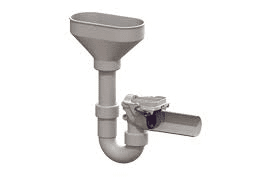 KESSEL-Backwater valve Staufix Siphon with funnel, twin flap, O 50, 73053 resmi