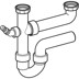 Bild von GEBERIT Rohrbogengeruchsverschluss für zwei Spülbecken, mit Winkelschlauchtülle, Abgang horizontal weiß-alpin 152.715.11.1