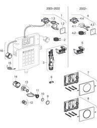 Bild von GEBERIT WC flush control with electronic flush actuation, mains operation, single flush, Sigma10 flush plate for pull-down rail, manual 115.863.SN.6