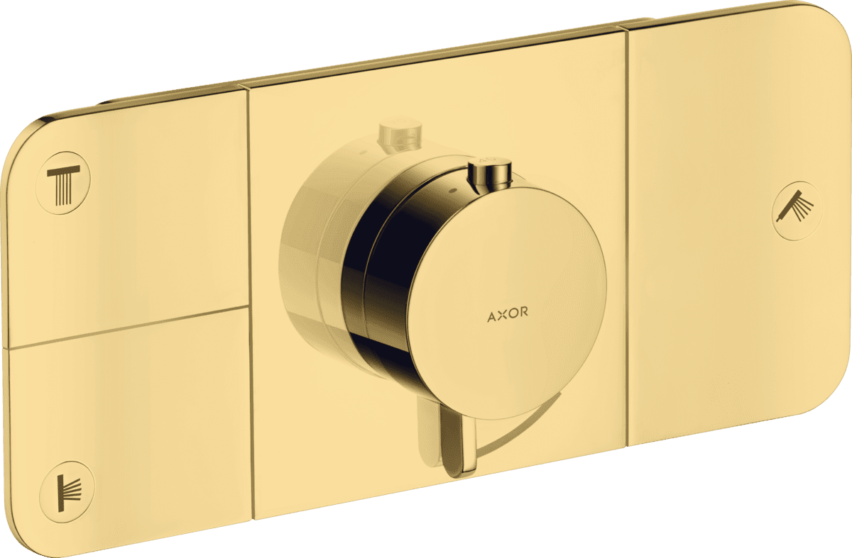 Зображення з  HANSGROHE AXOR One Thermostatic module for concealed installation for 3 functions #45713990 - Polished Gold Optic