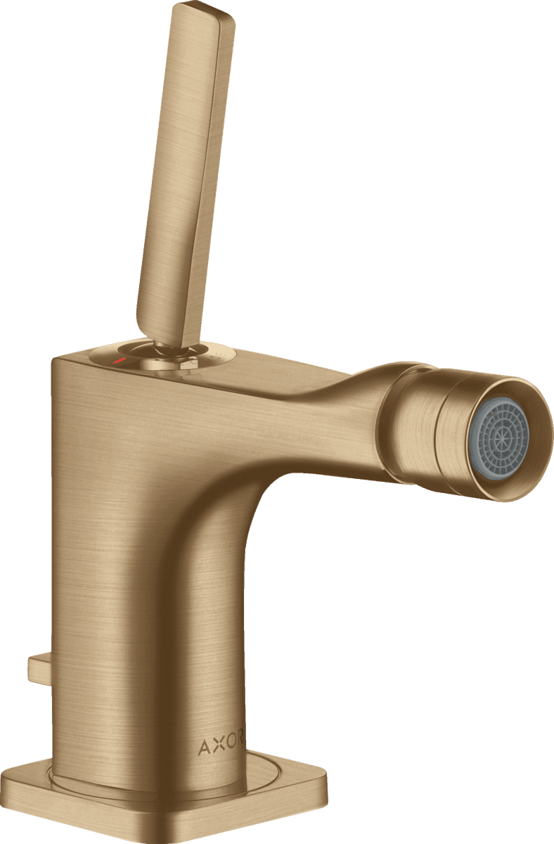 Зображення з  HANSGROHE AXOR Citterio E Single lever bidet mixer with pin handle and pop-up waste set #36120140 - Brushed Bronze