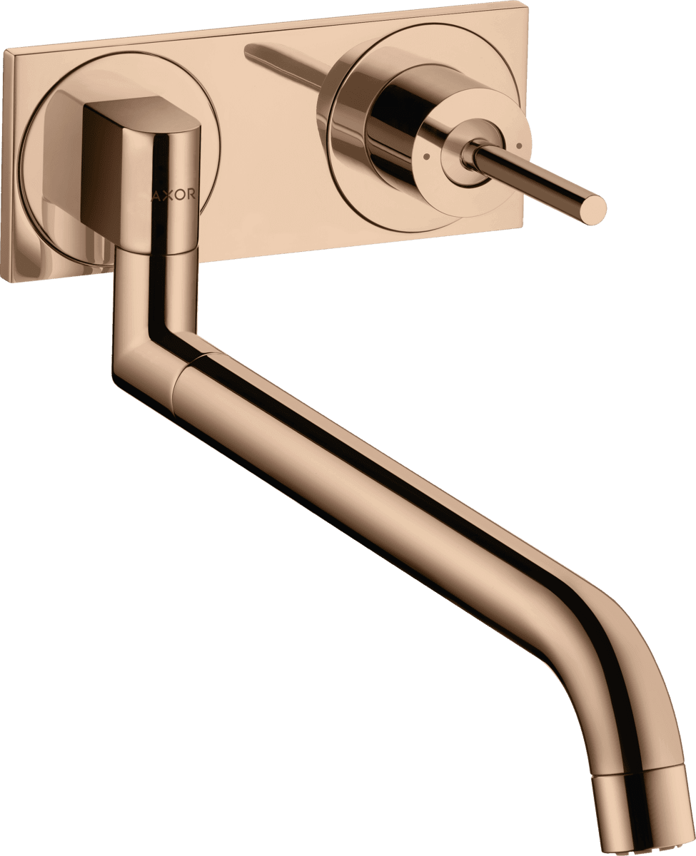 HANSGROHE AXOR Uno Einhebel-Küchenmischer Unterputz für Wandmontage #38815300 - Polished Red Gold