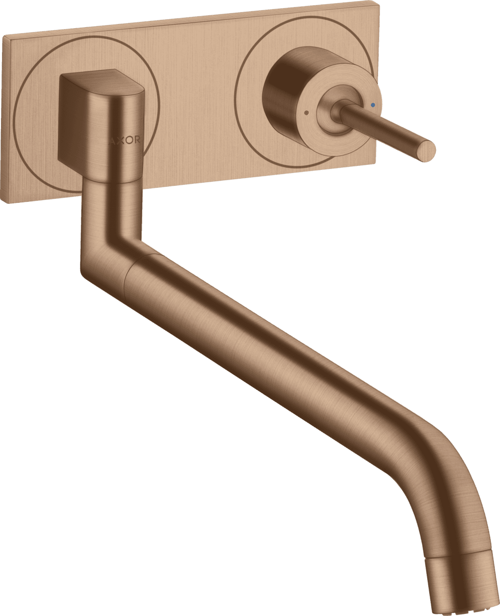 HANSGROHE AXOR Uno Einhebel-Küchenmischer Unterputz für Wandmontage #38815310 - Brushed Red Gold