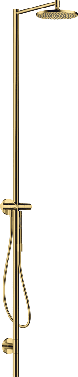 Picture of HANSGROHE AXOR Starck Nature shower column with overhead shower 240 1jet #12670990 - Polished Gold Optic