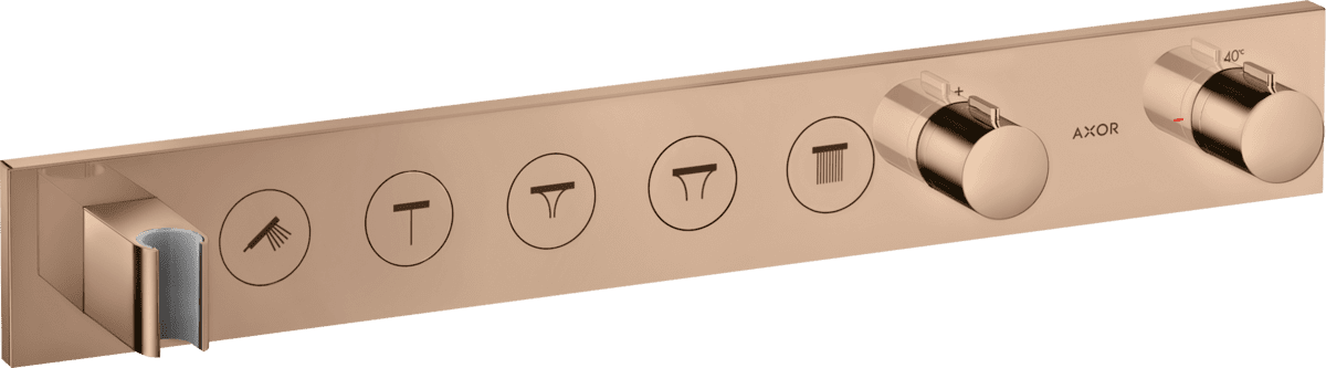 HANSGROHE AXOR ShowerSolutions Thermostatmodul Select 670/90 Unterputz für 5 Verbraucher #18358300 - Polished Red Gold