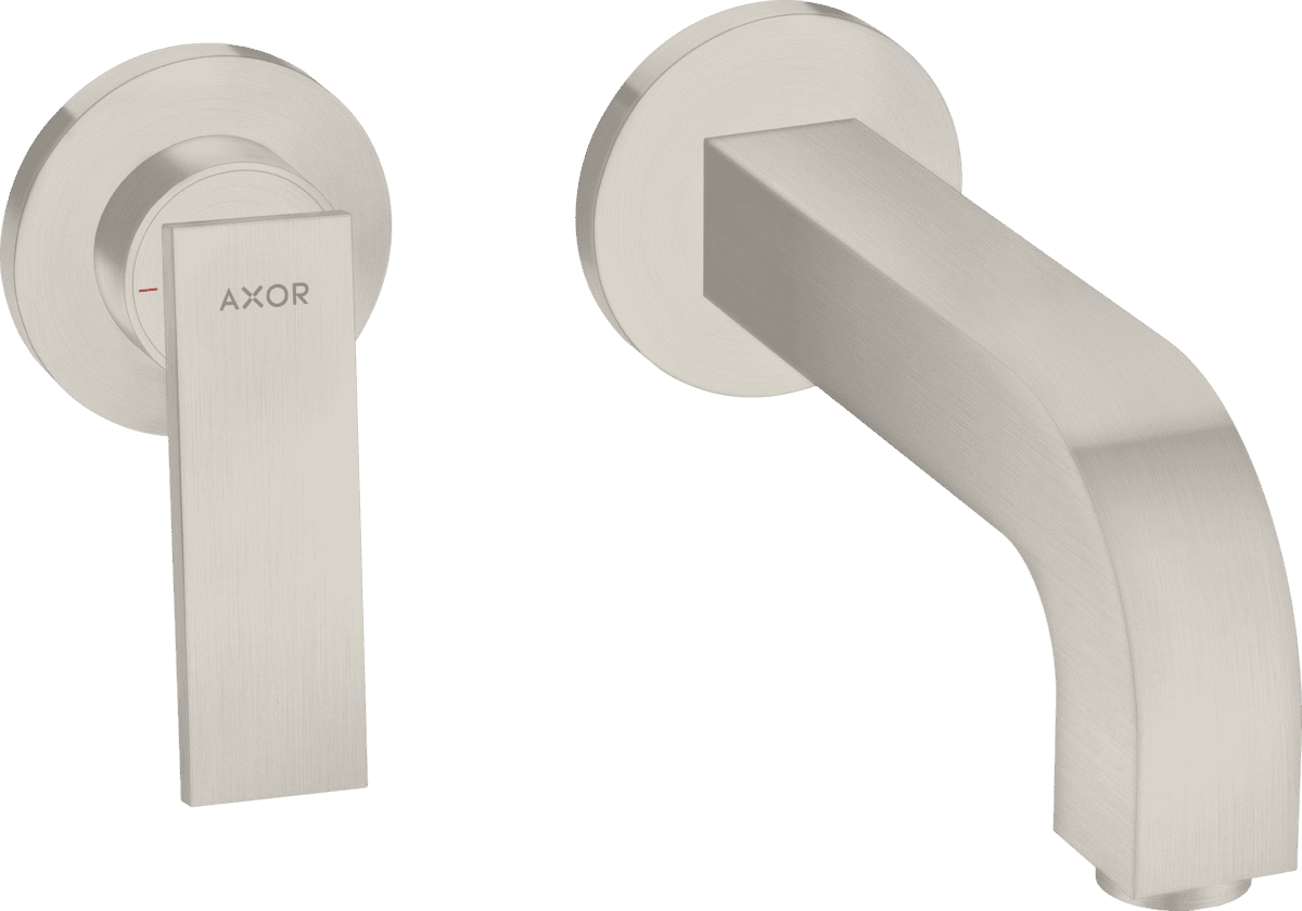 Зображення з  HANSGROHE AXOR Citterio Single lever basin mixer for concealed installation wall-mounted with lever handle, spout 220 mm and escutcheons #39121800 - Stainless Steel Optic