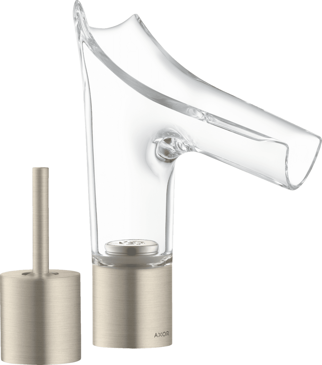 HANSGROHE AXOR Starck V 2-Loch Waschtischmischer 110 mit Ablaufgarnitur #12115820 - Brushed Nickel