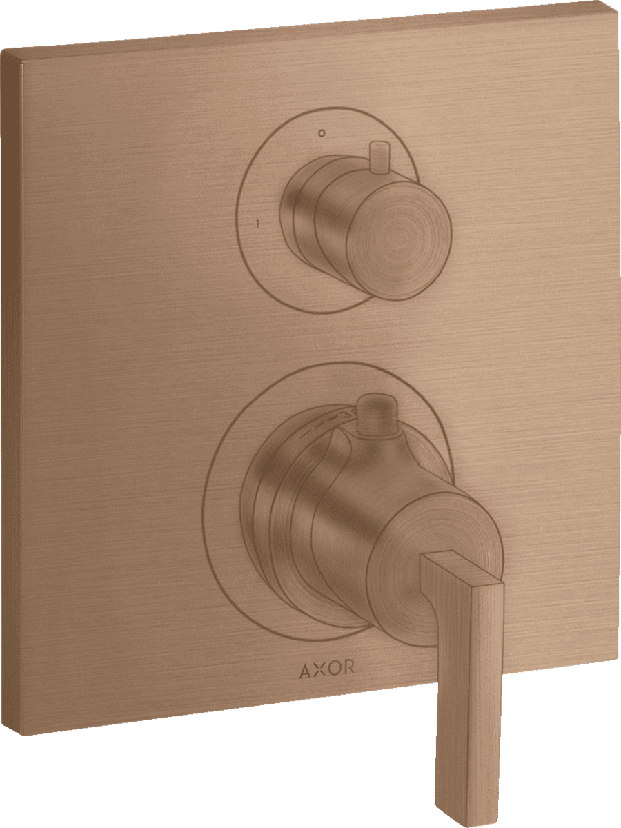 HANSGROHE AXOR Citterio Thermostat Unterputz mit Ab- und Umstellventil und Hebelgriff #39720310 - Brushed Red Gold