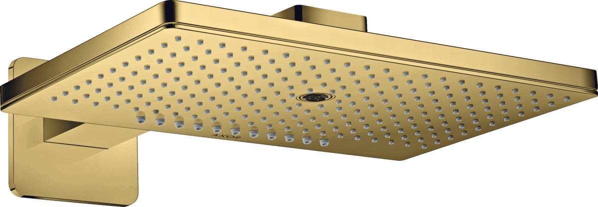 HANSGROHE AXOR ShowerSolutions Kopfbrause 460/300 3jet mit Brausearm und softsquare Rosette #35276990 - Polished Gold Optic