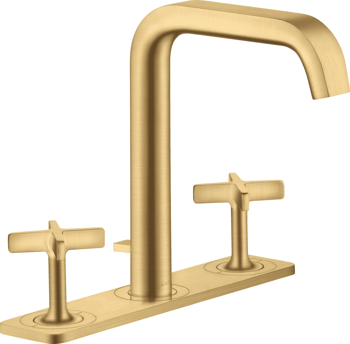 Зображення з  HANSGROHE AXOR Citterio E 3-hole basin mixer 170 with plate and pop-up waste set #36116250 - Brushed Gold Optic