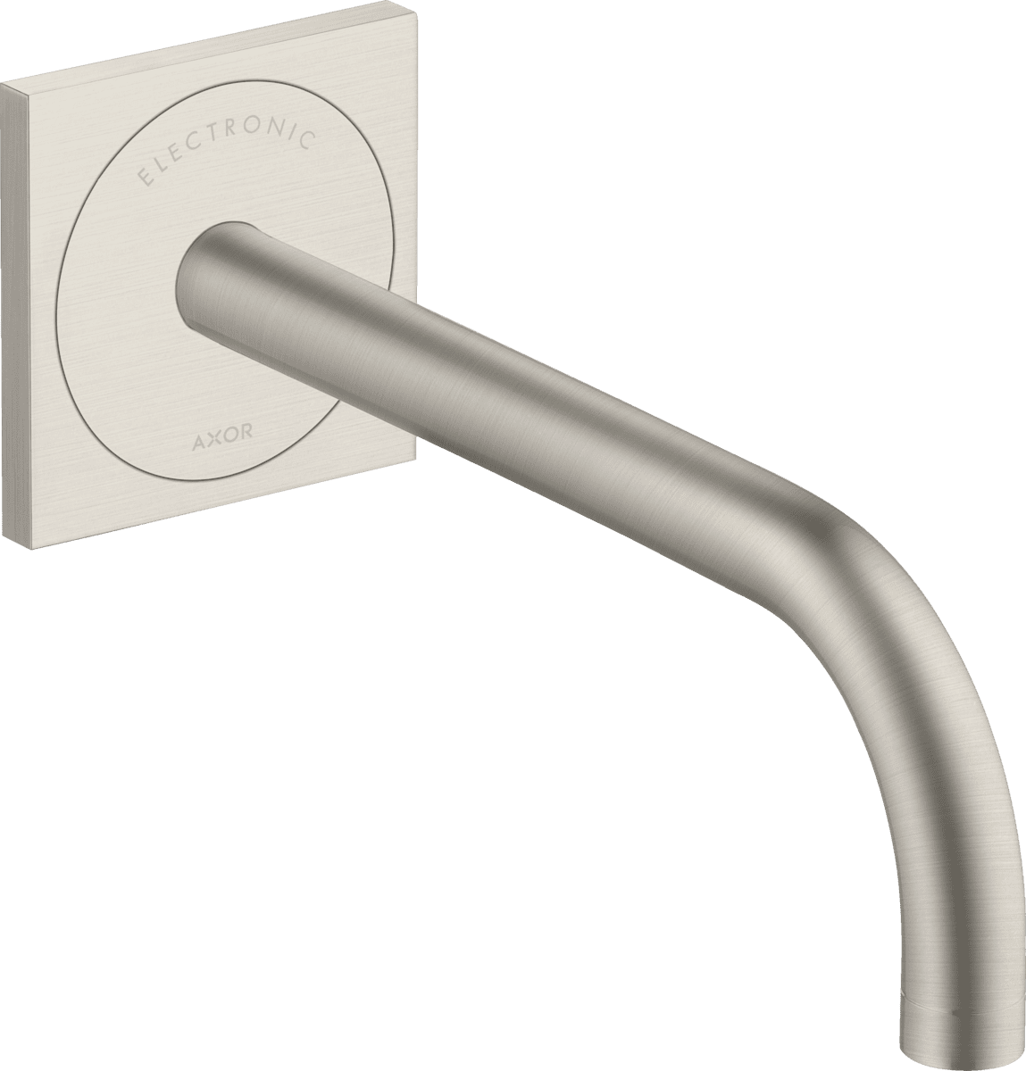 HANSGROHE AXOR Uno Elektronik-Waschtischmischer Unterputz für Wandmontage mit Auslauf 225 mm #38120800 - Edelstahl Optic