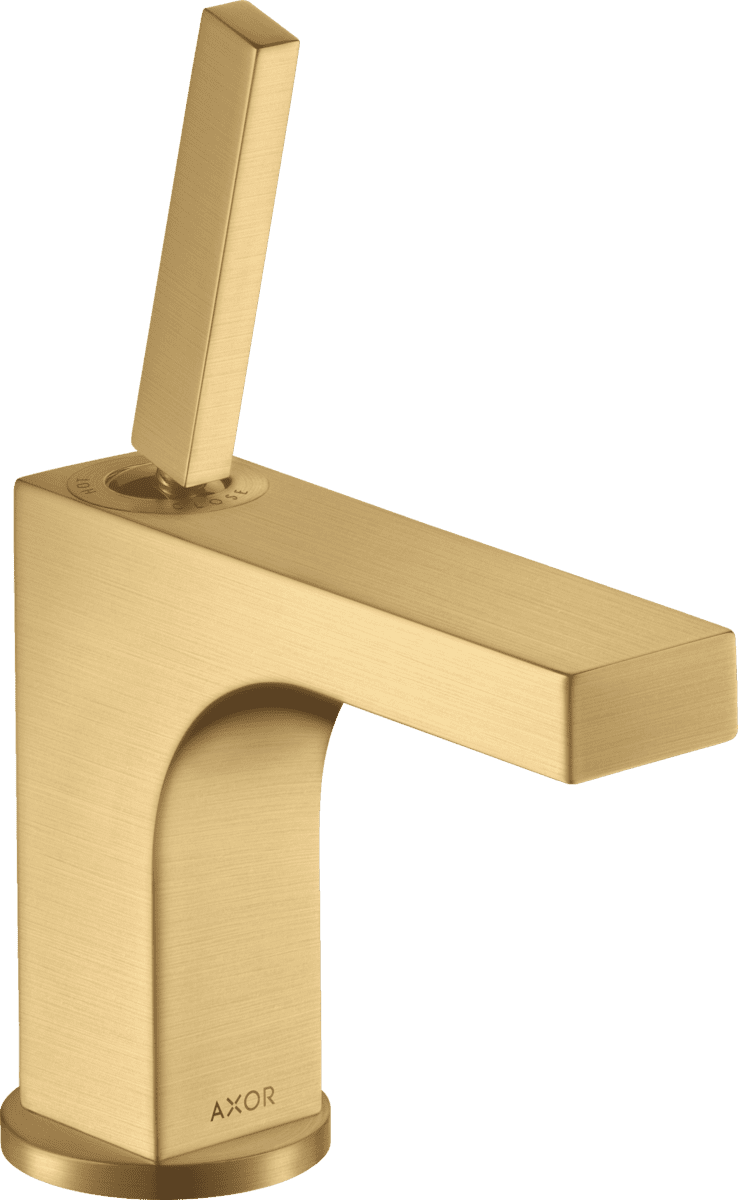 HANSGROHE AXOR Citterio Einhebel-Waschtischmischer 90 mit Pingriff für Handwaschbecken mit Zugstangen-Ablaufgarnitur #39035250 - Brushed Gold Optic