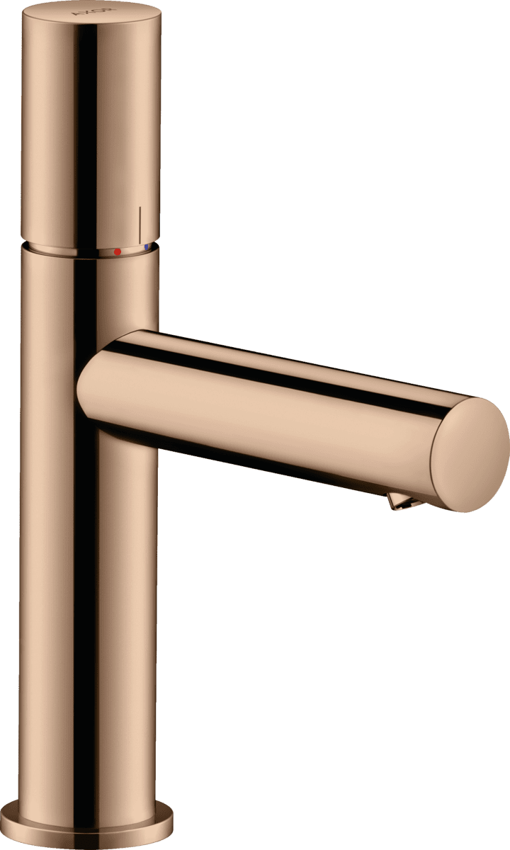 HANSGROHE AXOR Uno Einhebel-Waschtischmischer 110 mit Zerogriff und Ablaufgarnitur #45002300 - Polished Red Gold