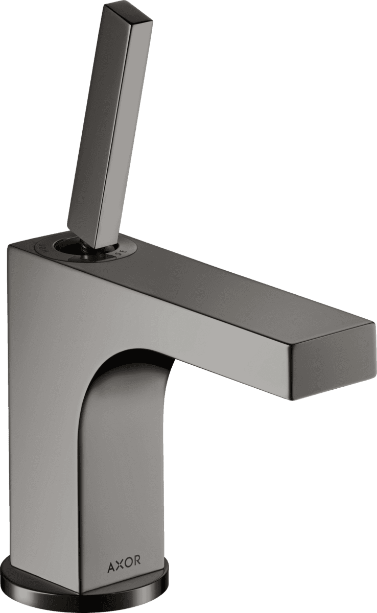 HANSGROHE AXOR Citterio Einhebel-Waschtischmischer 90 mit Pingriff für Handwaschbecken mit Zugstangen-Ablaufgarnitur #39035330 - Polished Black Chrome