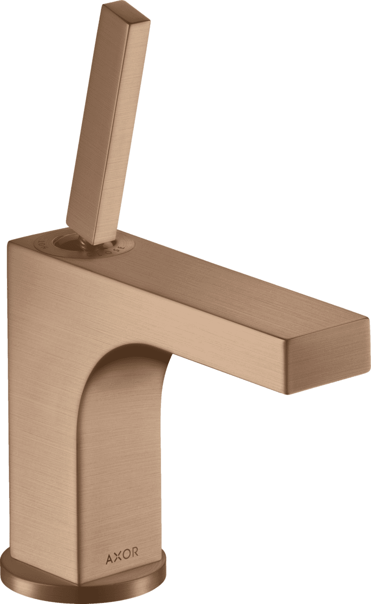 HANSGROHE AXOR Citterio Einhebel-Waschtischmischer 90 mit Pingriff für Handwaschbecken mit Zugstangen-Ablaufgarnitur #39035310 - Brushed Red Gold