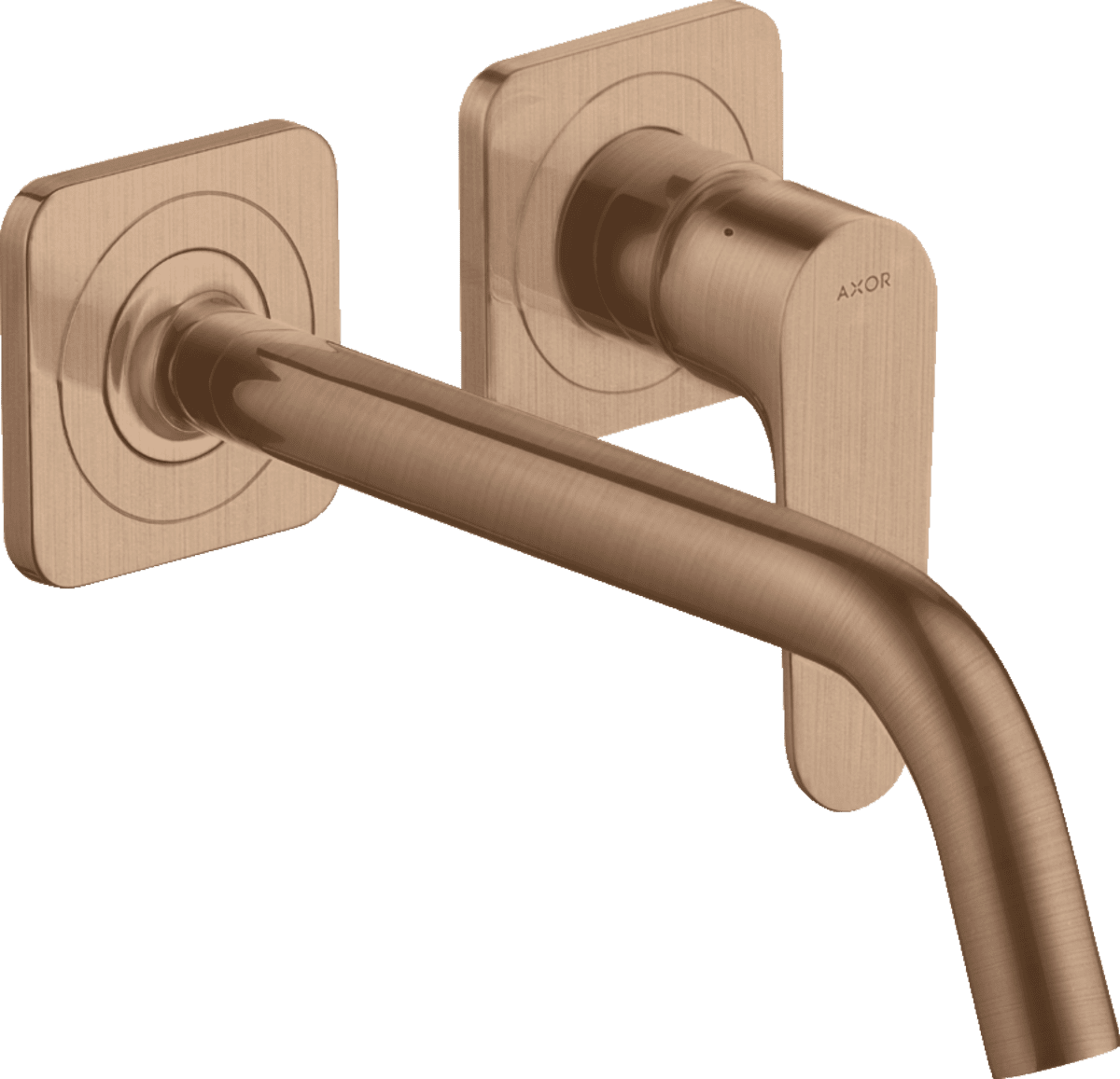 HANSGROHE AXOR Citterio M Einhebel-Waschtischmischer Unterputz für Wandmontage mit Auslauf 227 mm und Rosetten #34116310 - Brushed Red Gold
