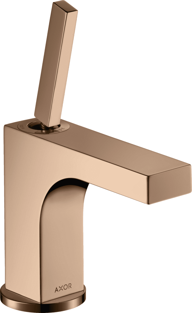 HANSGROHE AXOR Citterio Einhebel-Waschtischmischer 90 mit Pingriff für Handwaschbecken mit Zugstangen-Ablaufgarnitur #39035300 - Polished Red Gold