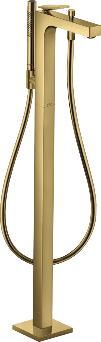 HANSGROHE AXOR Citterio Einhebel-Wannenmischer bodenstehend mit Hebelgriff - Rautenschliff #39471990 - Polished Gold Optic