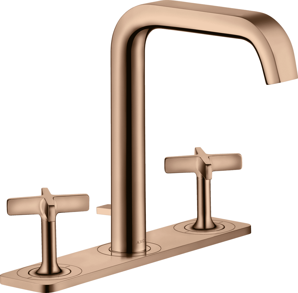 Зображення з  HANSGROHE AXOR Citterio E 3-hole basin mixer 170 with plate and pop-up waste set #36116300 - Polished Red Gold