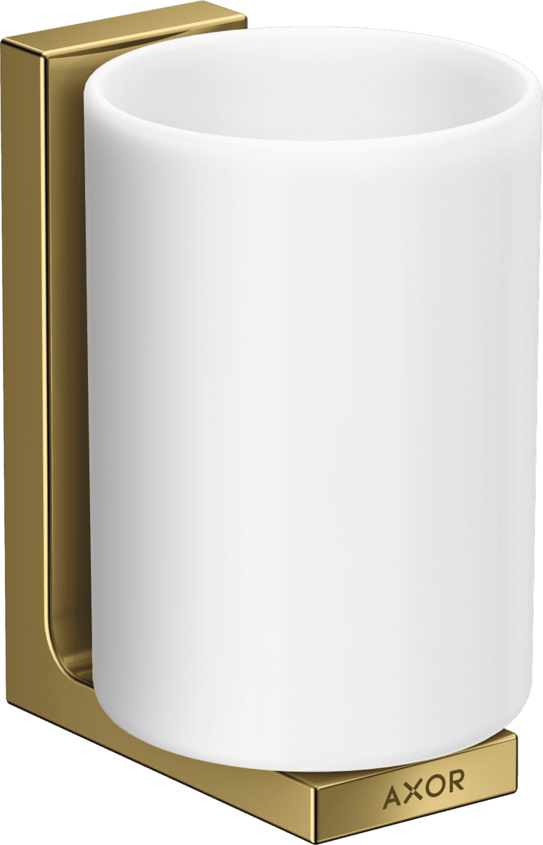 HANSGROHE AXOR Universal Rectangular Zahnputzbecher #42604990 - Polished Gold Optic
