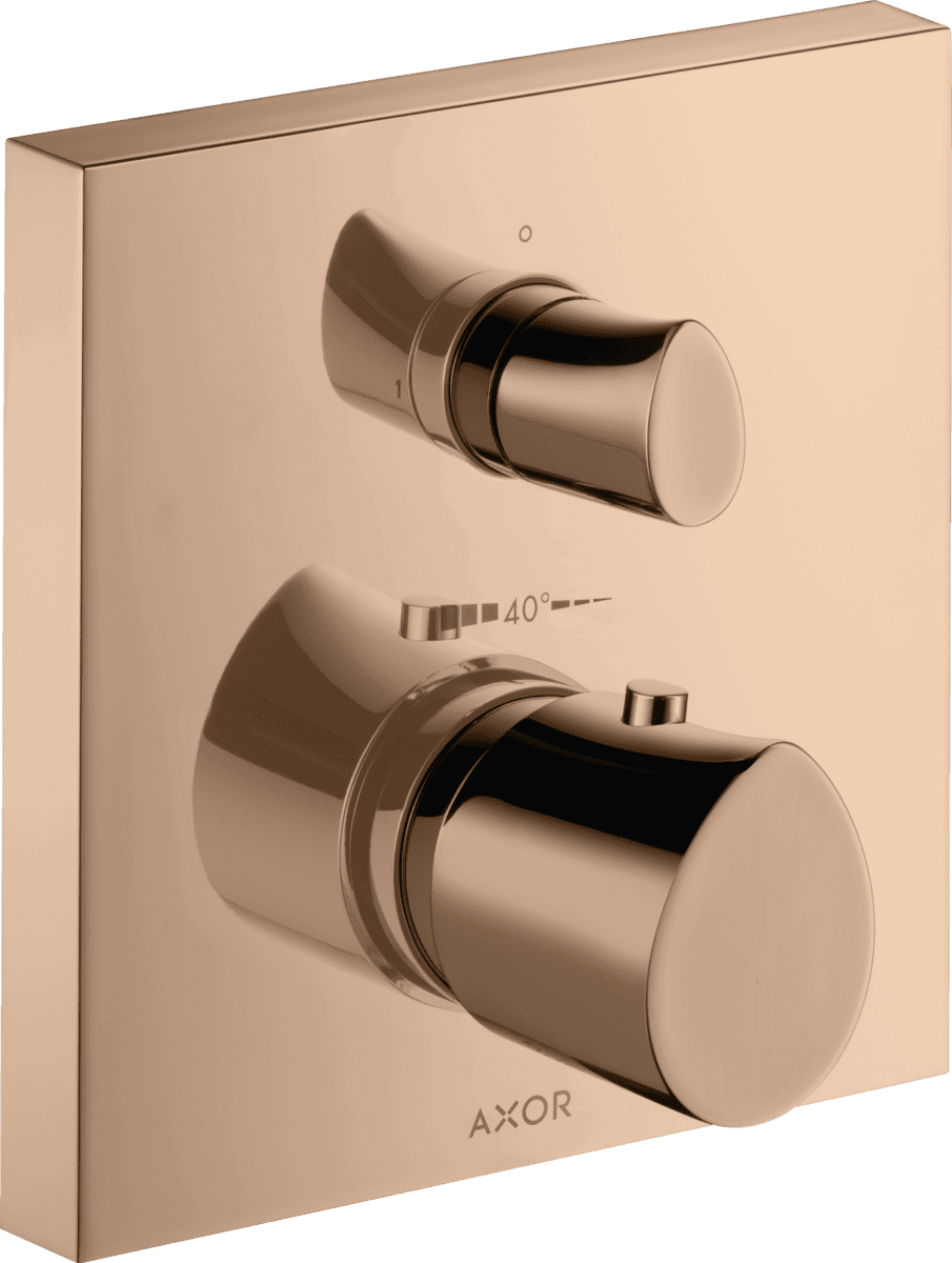 HANSGROHE AXOR Starck Organic Thermostat Unterputz mit Absperrventil #12715300 - Polished Red Gold