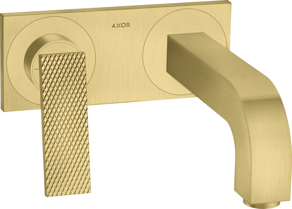 εικόνα του HANSGROHE AXOR Citterio Single lever basin mixer for concealed installation wall-mounted with lever handle, spout 220 mm and plate - rhombic cut #39171950 - Brushed Brass