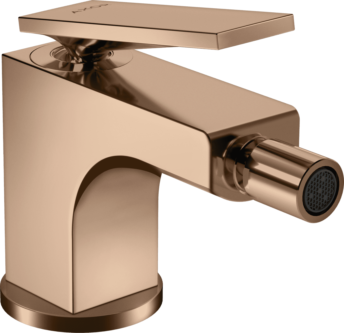 HANSGROHE AXOR Citterio Einhebel-Bidetmischer mit Hebelgriff und Zugstangen-Ablaufgarnitur #39214300 - Polished Red Gold