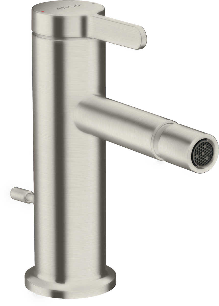 HANSGROHE AXOR One Einhebel-Bidetmischer mit Zugstangen-Ablaufgarnitur #48210800 - Edelstahl Optic